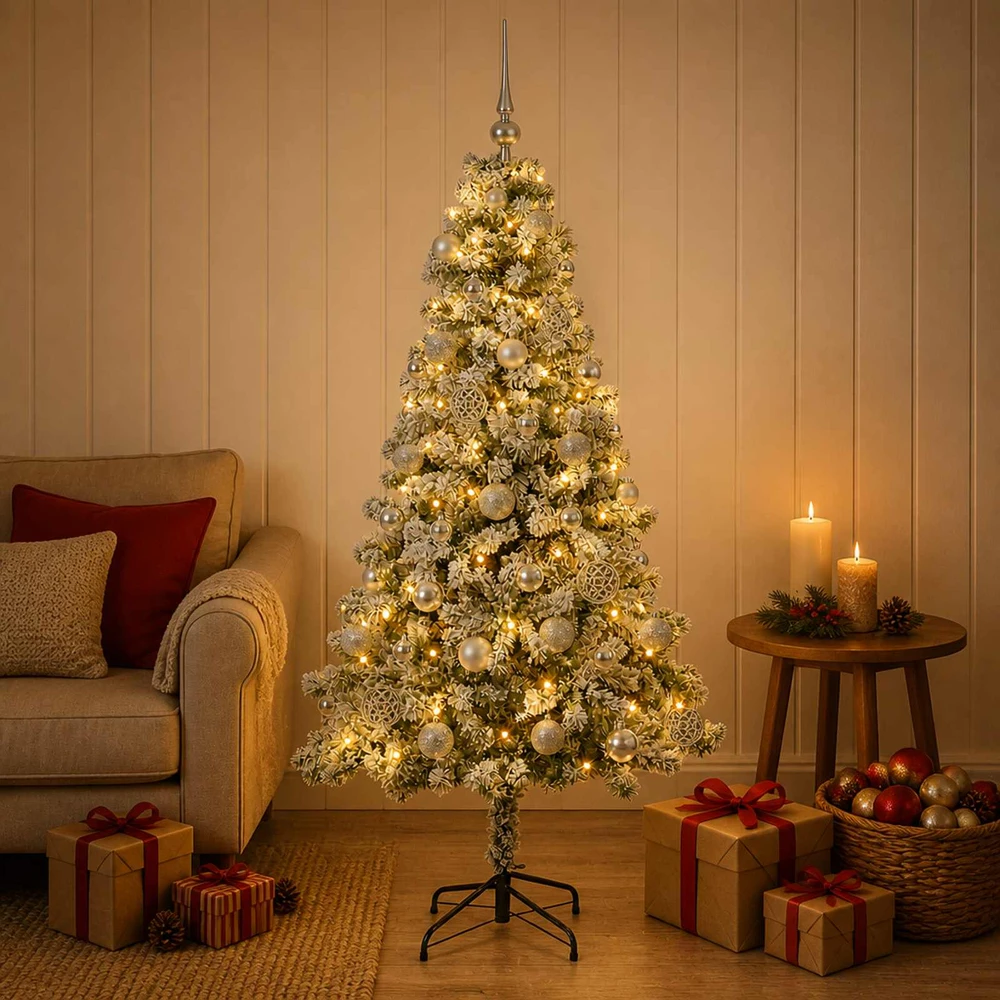 Dirbtinė Kalėdų eglutė su burbulais 120 cm 150 LED Šilta balta