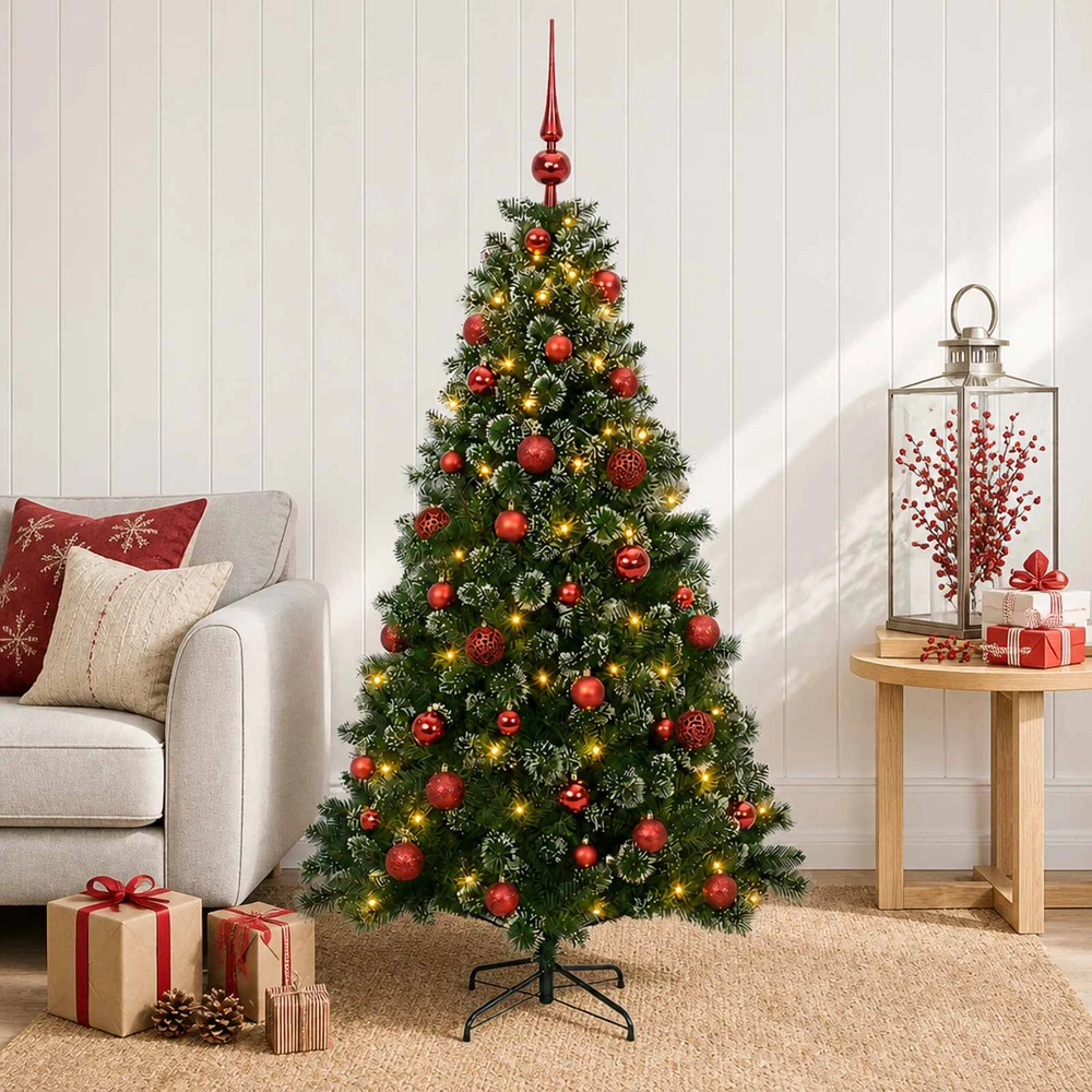 Dirbtinė Kalėdų eglutė su burbulais 120 cm 150 LED Šilta balta