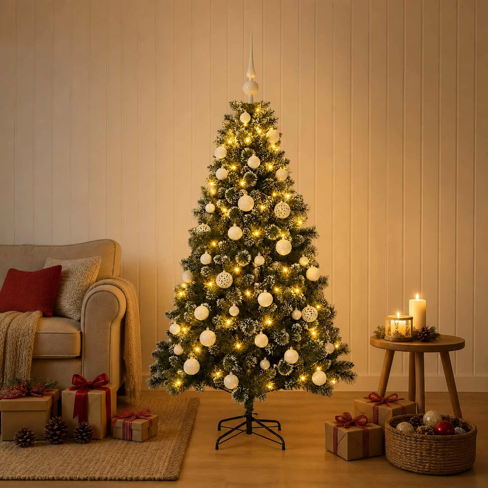 Dirbtinė Kalėdų eglutė su burbulais 120 cm 150 LED Šilta balta
