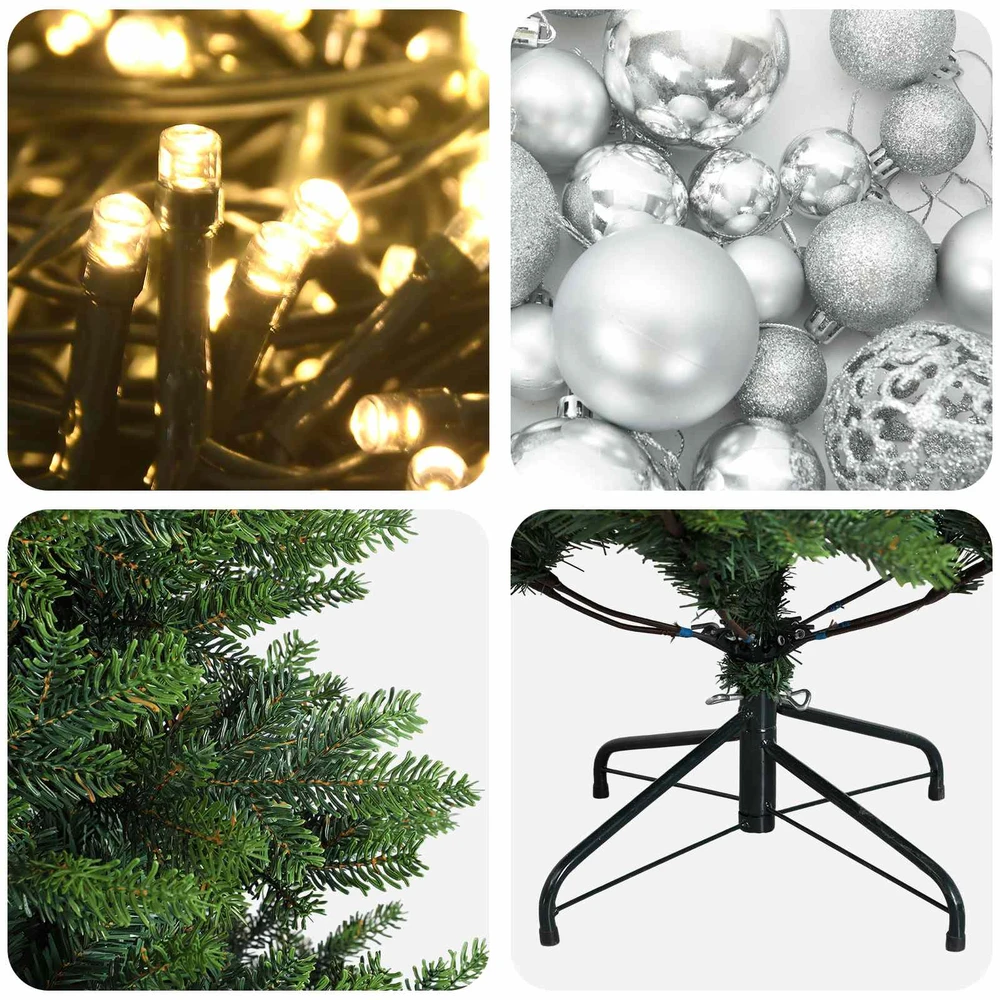 Dirbtinė Kalėdų eglutė su burbulais 150 cm 150 LED Šilta balta