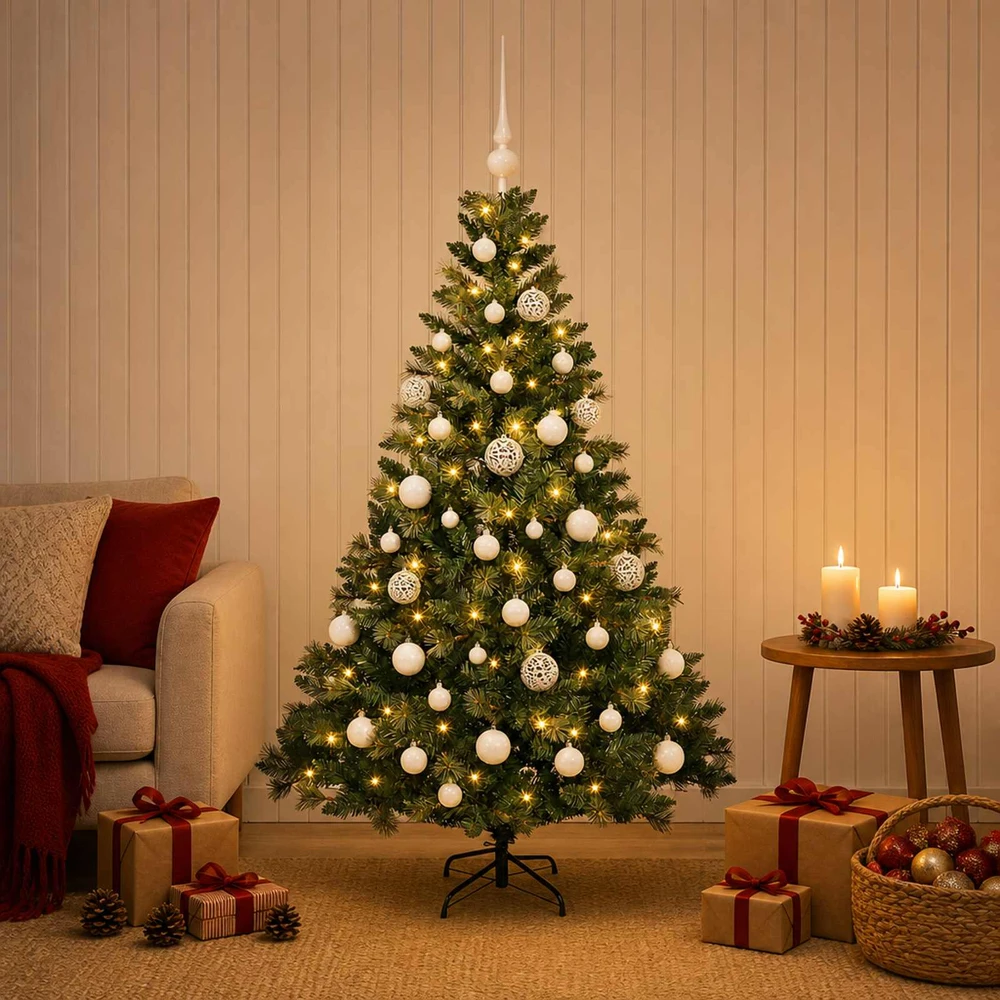 Dirbtinė Kalėdų eglutė su burbulais 150 cm 150 LED Šilta balta