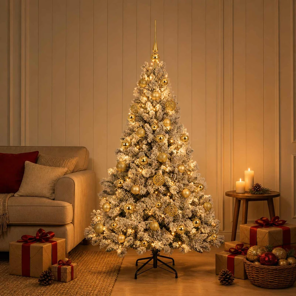 Dirbtinė Kalėdų eglutė su burbulais 150 cm 150 LED Šilta balta