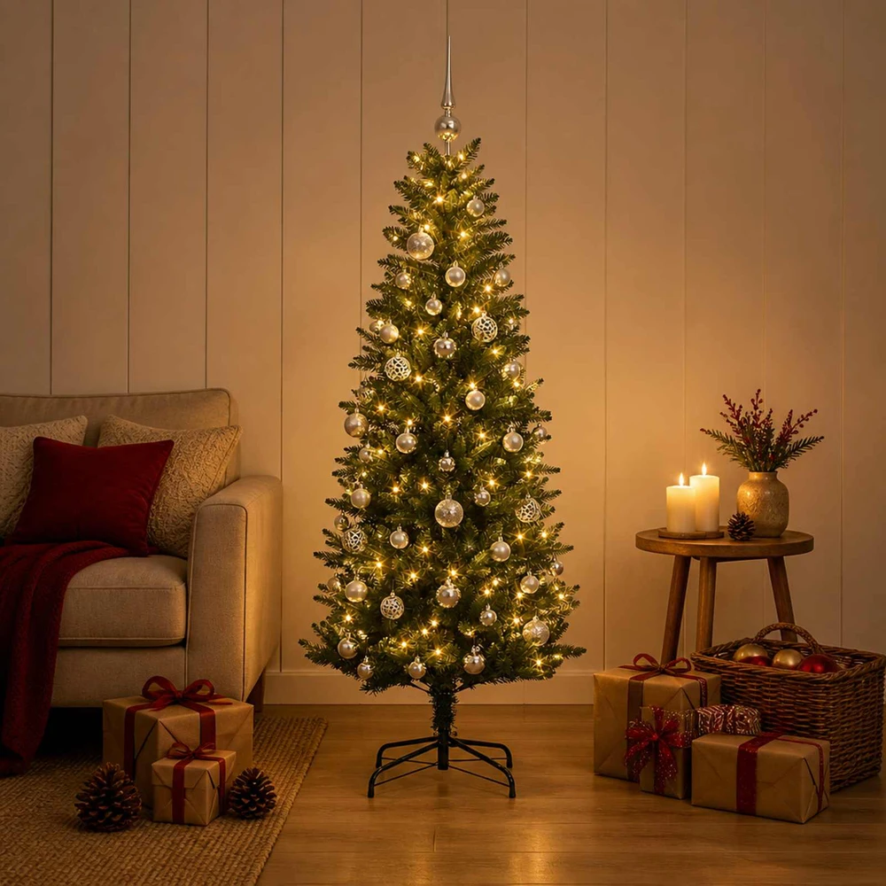 Dirbtinė Kalėdų eglutė su burbulais 150 cm 150 LED Šilta balta
