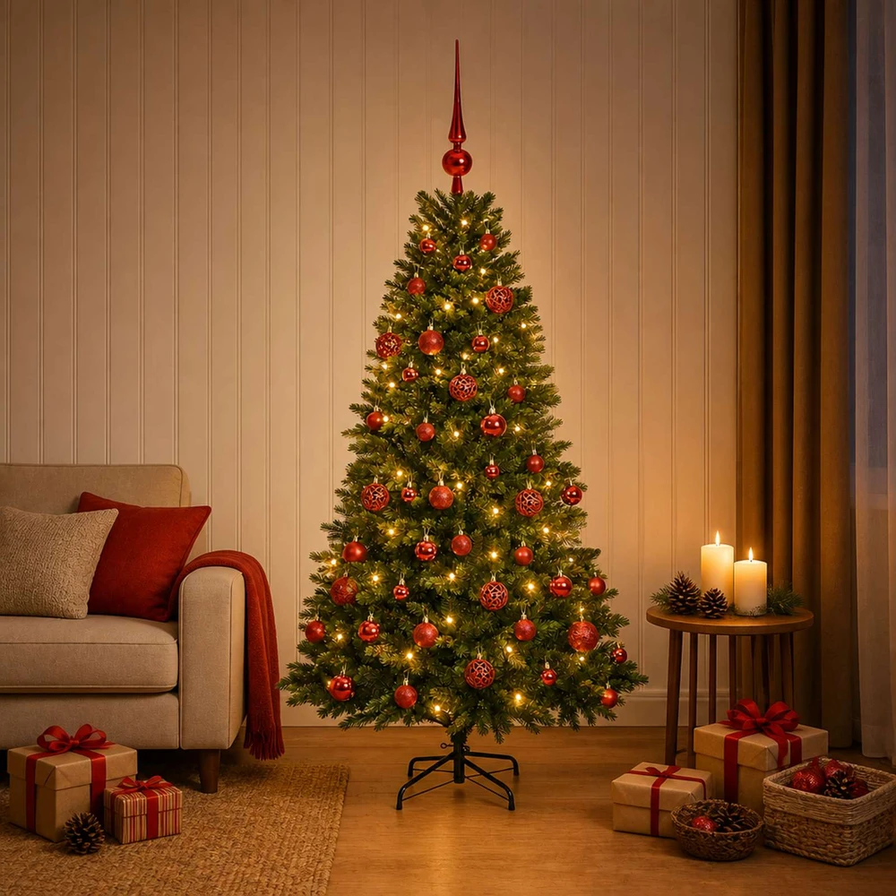 Dirbtinė Kalėdų eglutė su burbulais 150 cm 150 LED Šilta balta