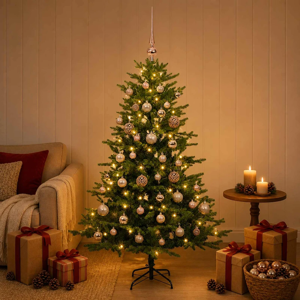 Dirbtinė Kalėdų eglutė su burbulais 150 cm 150 LED Šilta balta