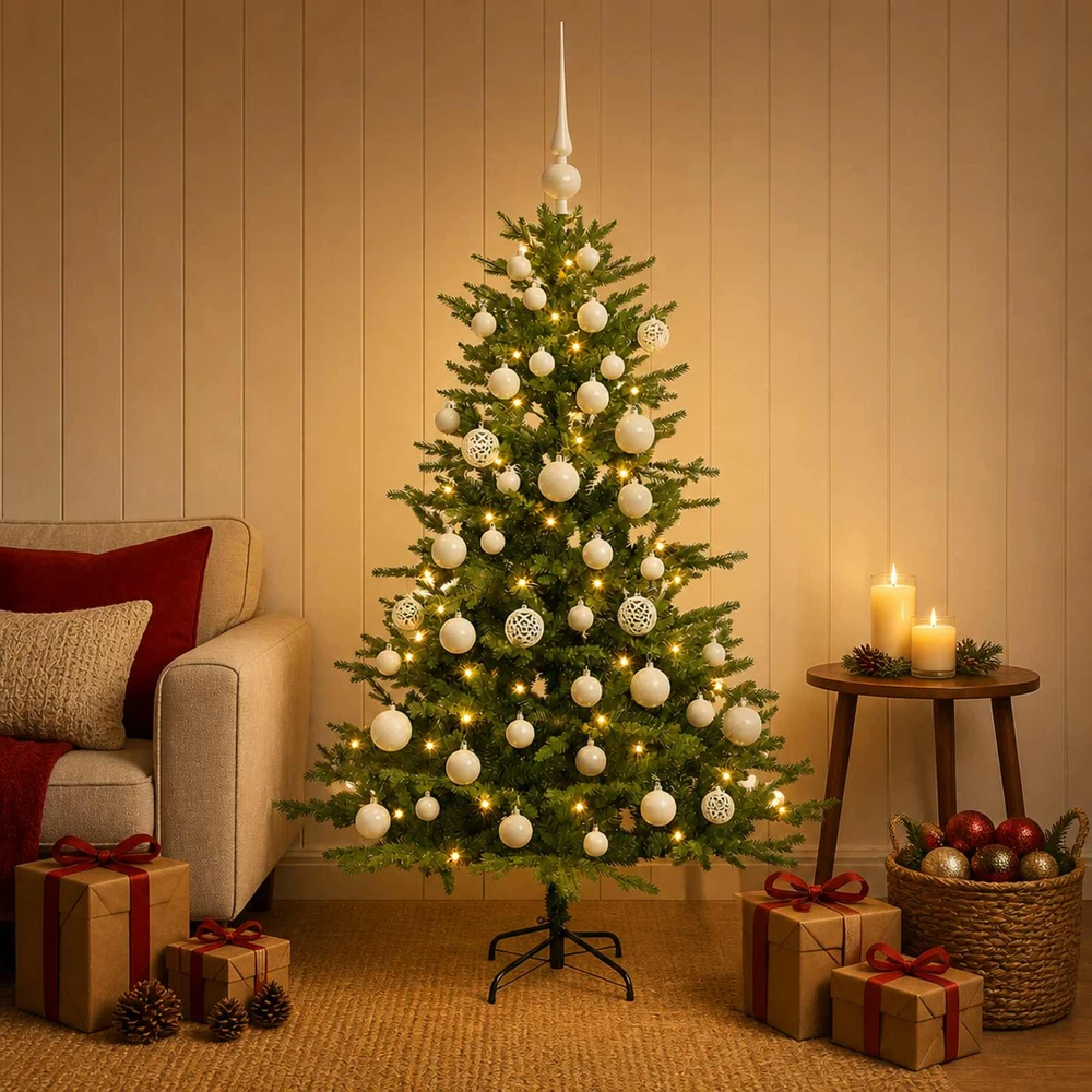 Dirbtinė Kalėdų eglutė su burbulais 150 cm 150 LED Šilta balta