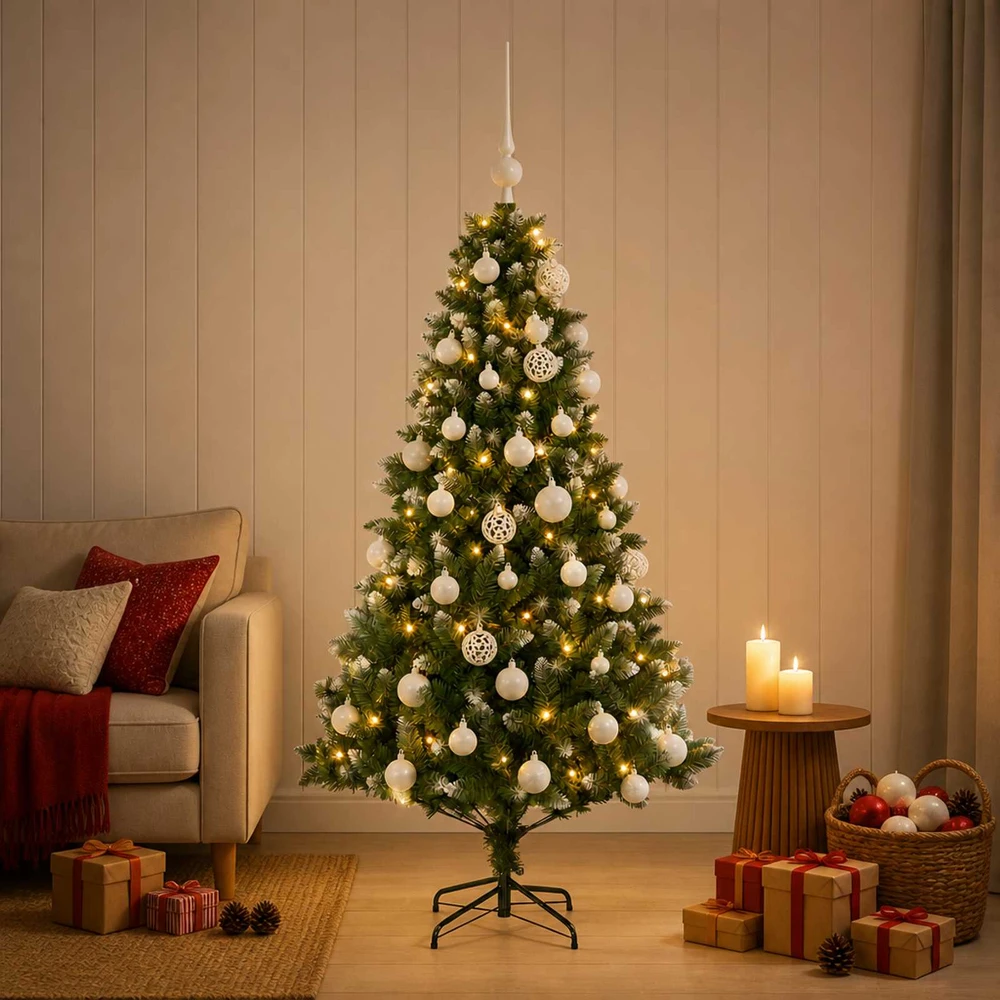 Dirbtinė Kalėdų eglutė su burbulais 150 cm 150 LED Šilta balta