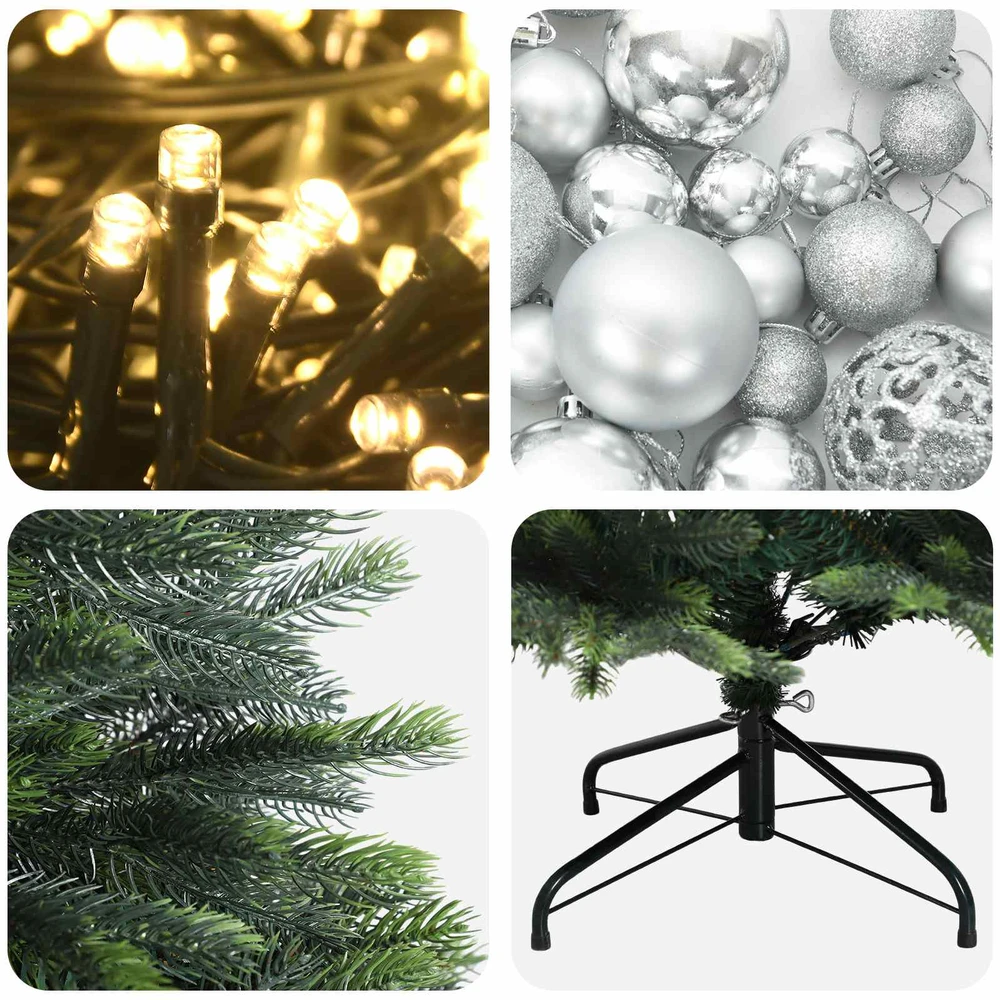 Dirbtinė Kalėdų eglutė su burbulais 150 cm 150 LED Šilta balta