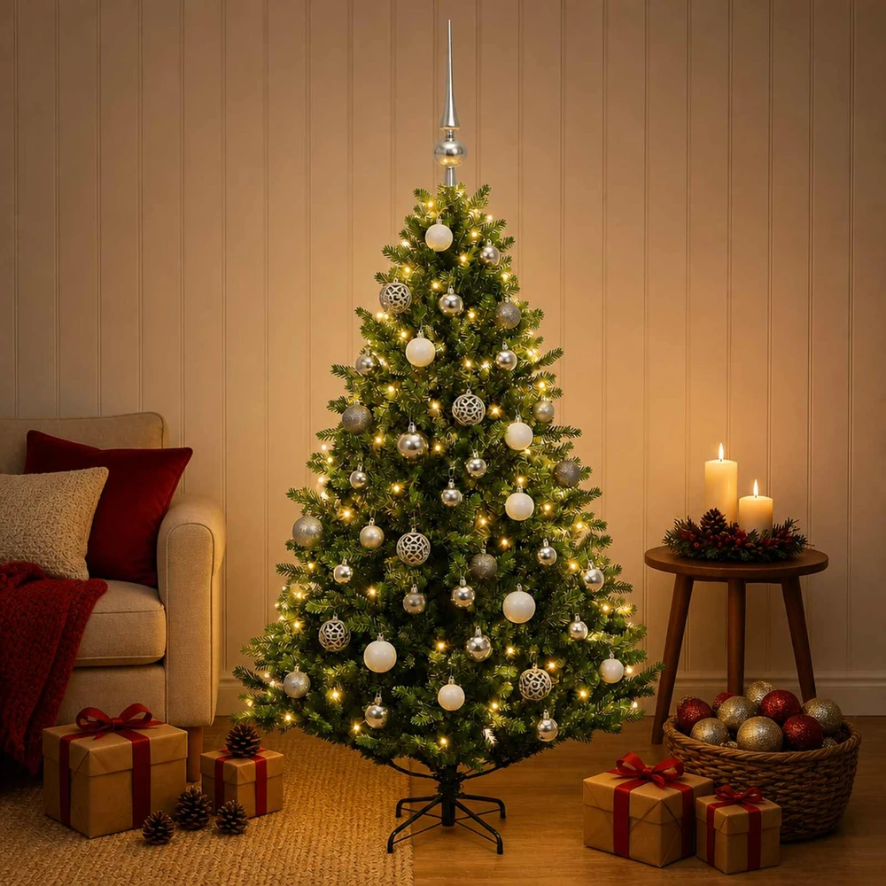 Dirbtinė Kalėdų eglutė su burbulais 150 cm 150 LED Šilta balta
