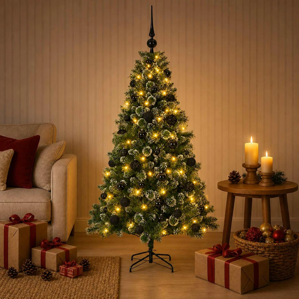 Dirbtinė Kalėdų eglutė su burbulais 150 cm 150 LED Šilta balta