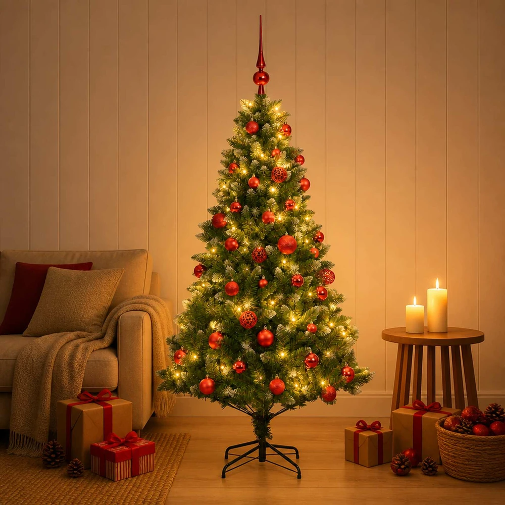 Dirbtinė Kalėdų eglutė su burbulais 150 cm 150 LED Šilta balta