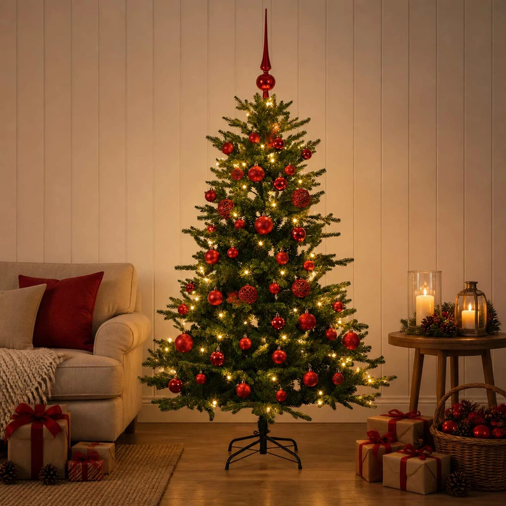 Dirbtinė Kalėdų eglutė su burbulais 150 cm 150 LED Šilta balta