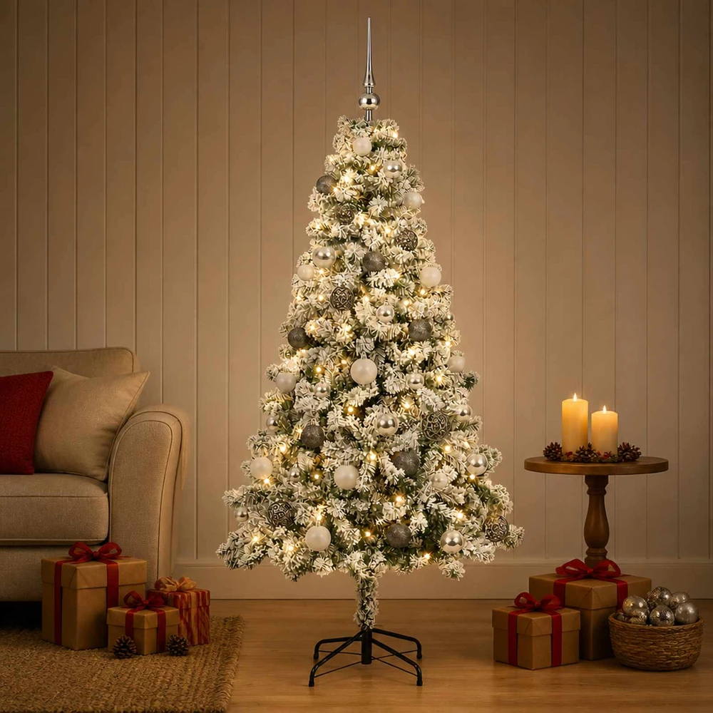 Dirbtinė Kalėdų eglutė su burbulais 150 cm 150 LED Šilta balta
