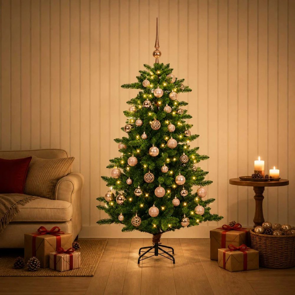 Dirbtinė Kalėdų eglutė su burbulais 150 cm 150 LED Šilta balta