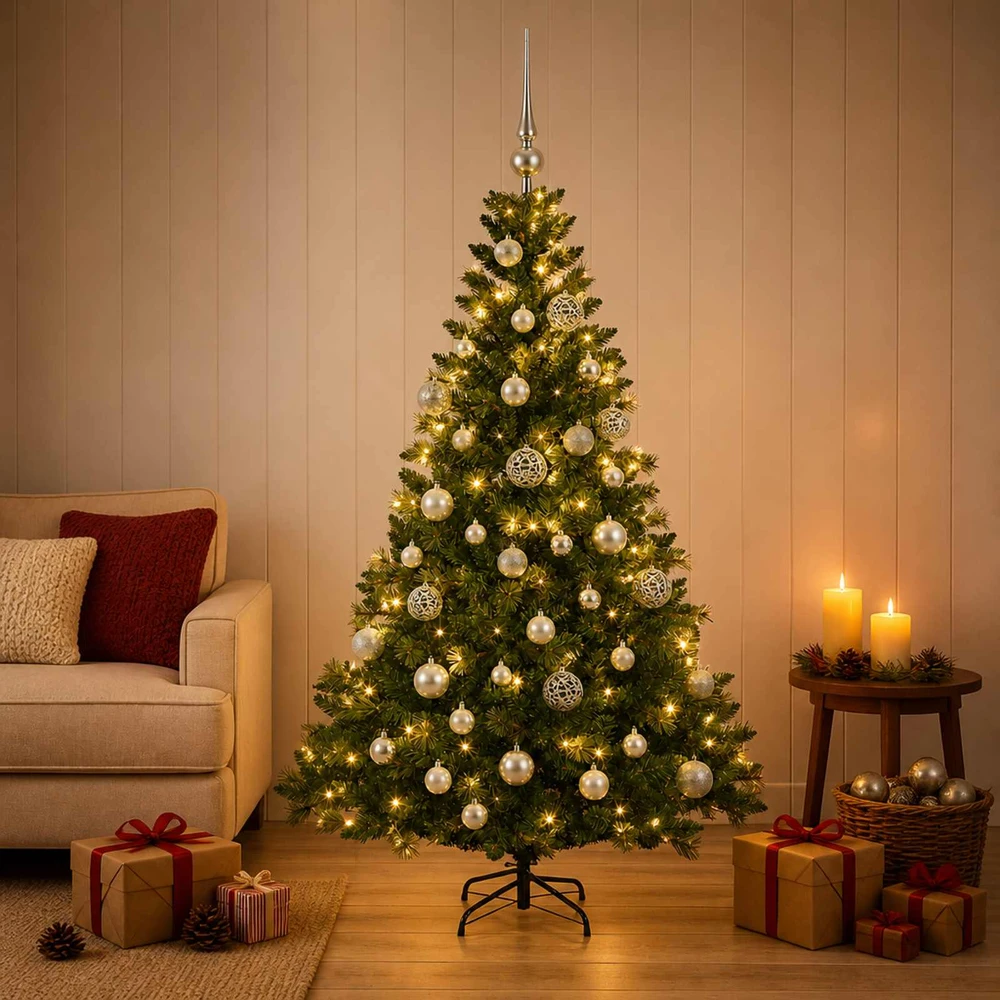 Dirbtinė Kalėdų eglutė su burbulais 150 cm 150 LED Šilta balta