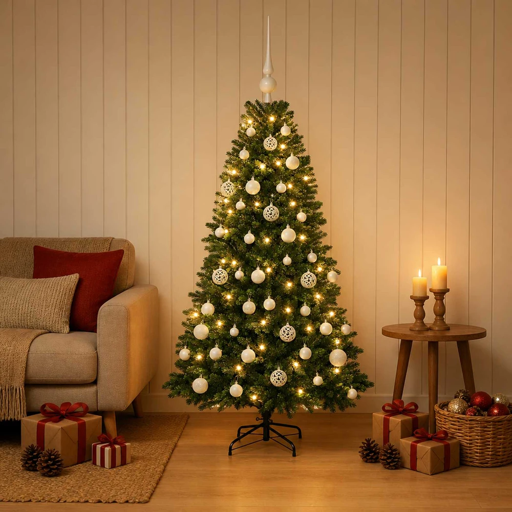 Dirbtinė Kalėdų eglutė su burbulais 150 cm 150 LED Šilta balta