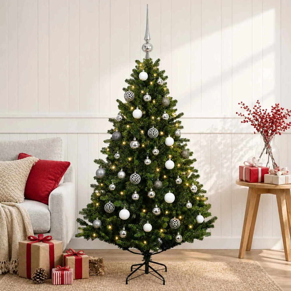 Dirbtinė Kalėdų eglutė su burbulais 150 cm 150 LED Šilta balta