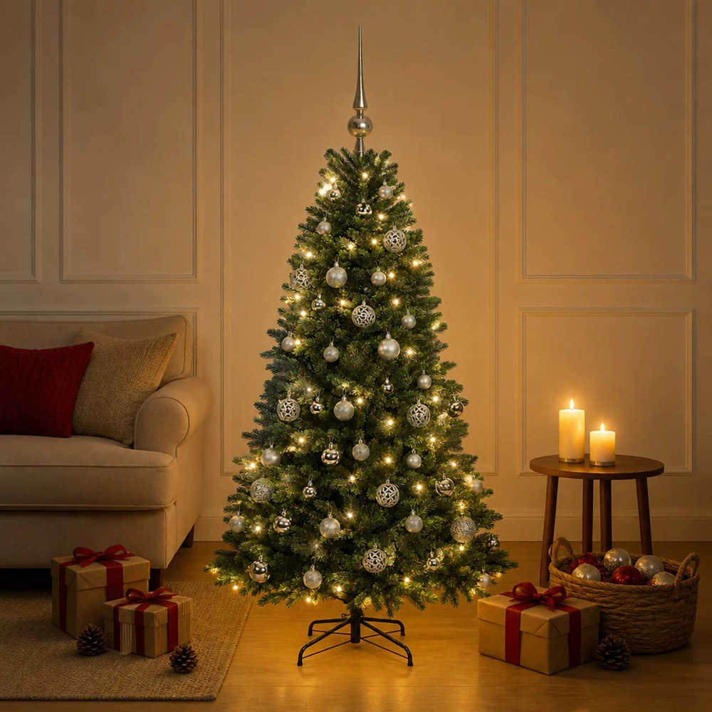 Dirbtinė Kalėdų eglutė su burbulais 150 cm 150 LED Šilta balta