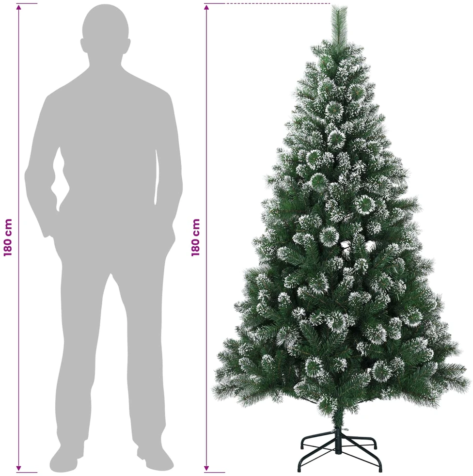 Dirbtinė Kalėdų eglutė su burbulais 180 cm 300 LED Šilta balta
