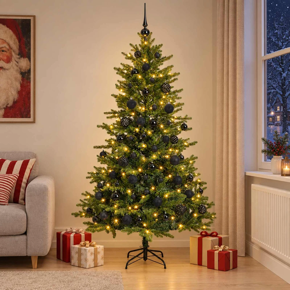 Dirbtinė Kalėdų eglutė su burbulais 180 cm 300 LED Šilta balta