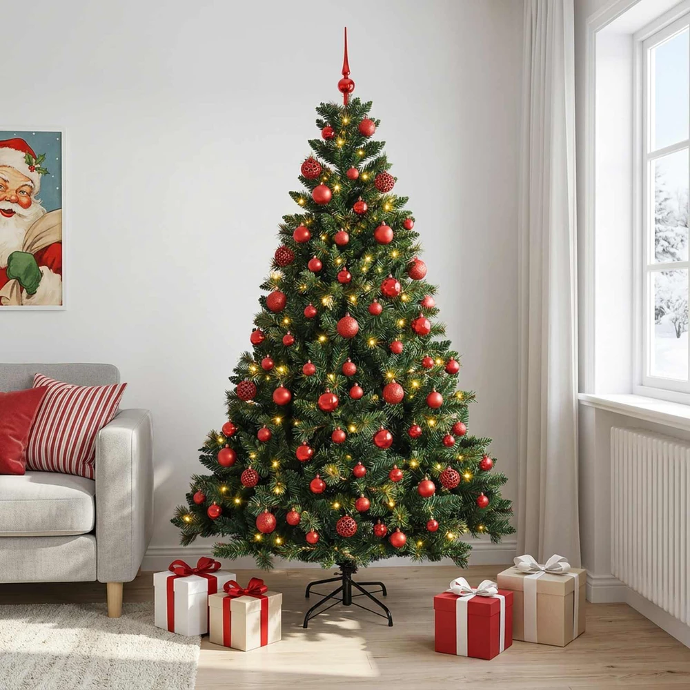 Dirbtinė Kalėdų eglutė su burbulais 180 cm 300 LED Šilta balta
