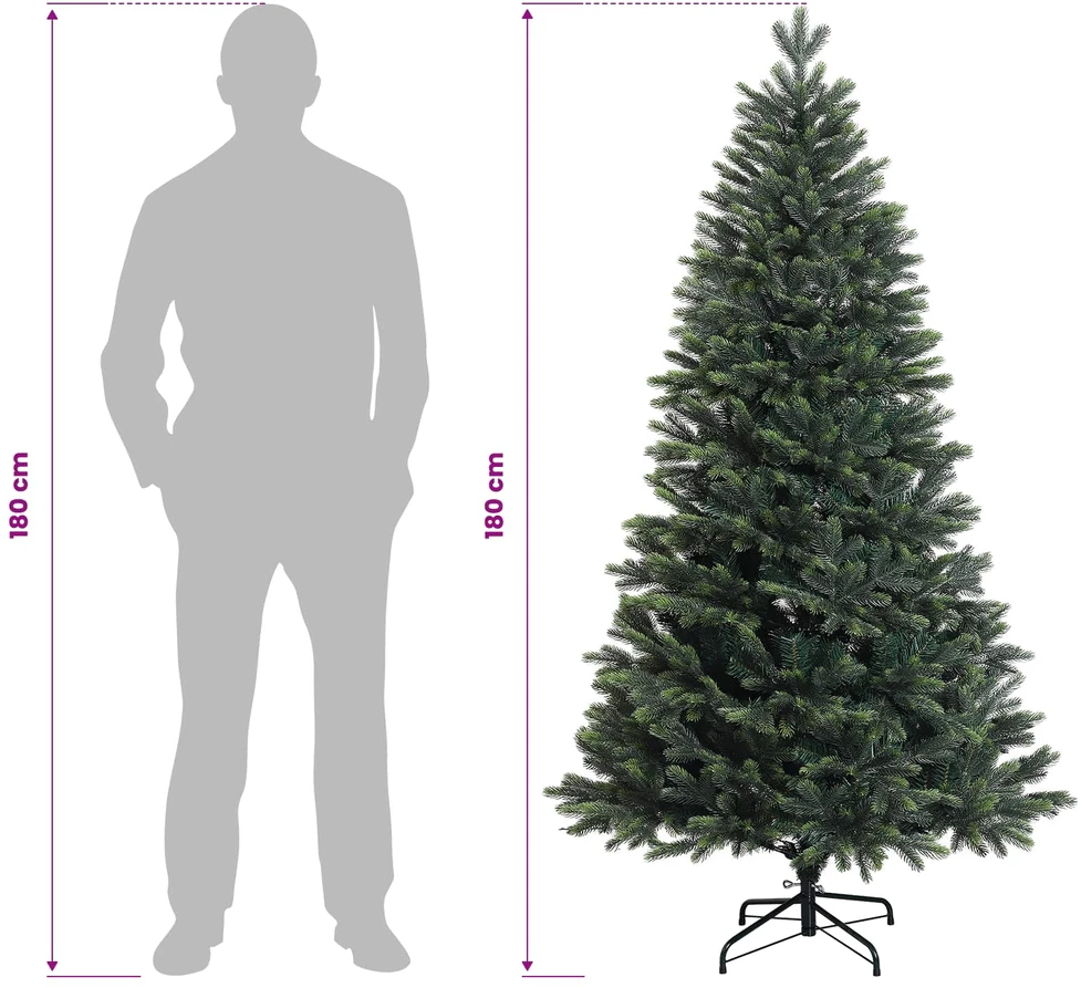 Dirbtinė Kalėdų eglutė su burbulais 180 cm 300 LED Šilta balta