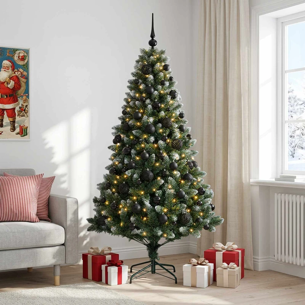 Dirbtinė Kalėdų eglutė su burbulais 180 cm 300 LED Šilta balta