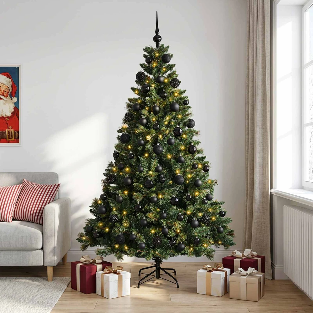 Dirbtinė Kalėdų eglutė su burbulais 180 cm 300 LED Šilta balta