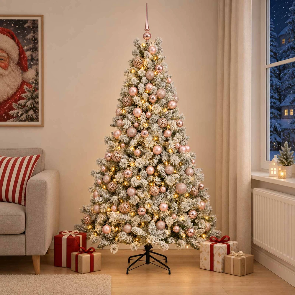 Dirbtinė Kalėdų eglutė su burbulais 180 cm 300 LED Šilta balta
