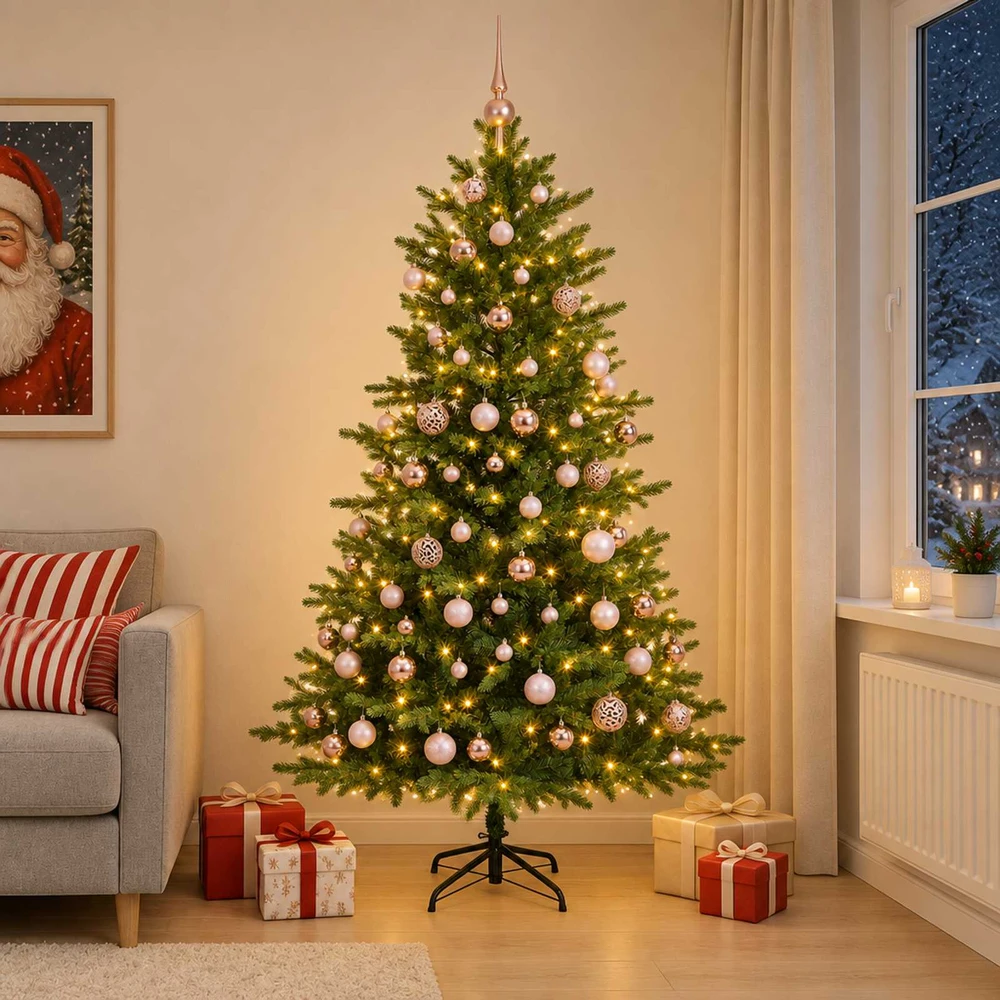 Dirbtinė Kalėdų eglutė su burbulais 180 cm 300 LED Šilta balta