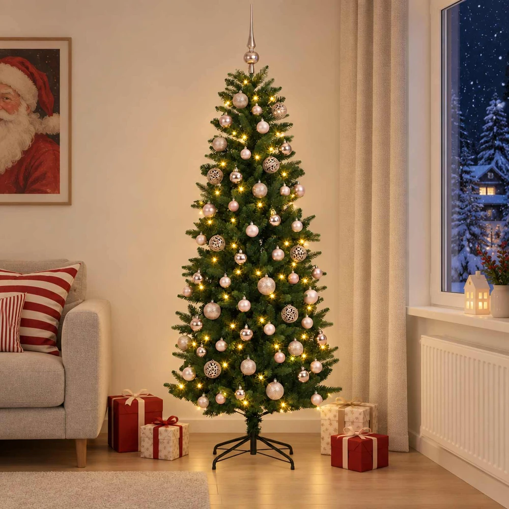 Dirbtinė Kalėdų eglutė su burbulais 180 cm 300 LED Šilta balta