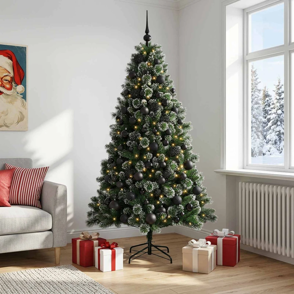 Dirbtinė Kalėdų eglutė su burbulais 180 cm 300 LED Šilta balta