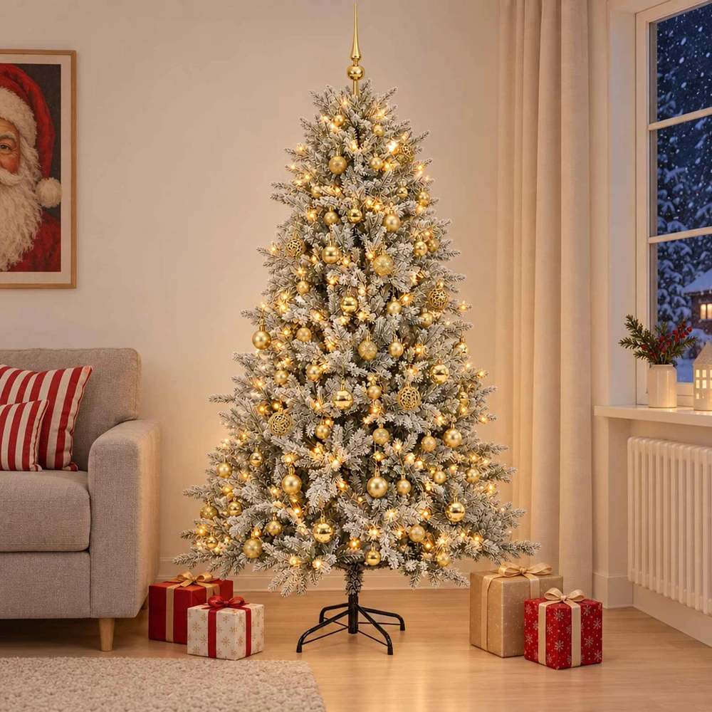 Dirbtinė Kalėdų eglutė su burbulais 180 cm 300 LED Šilta balta