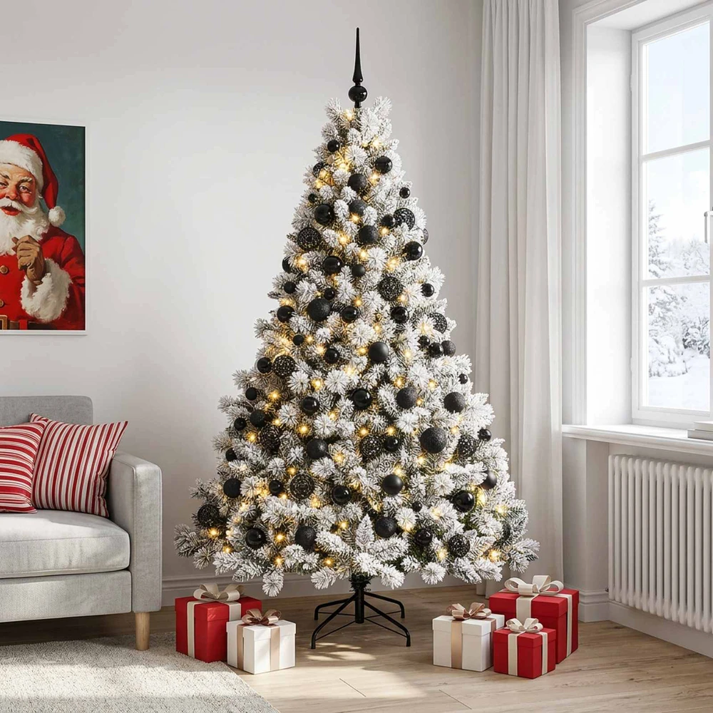Dirbtinė Kalėdų eglutė su burbulais 180 cm 300 LED Šilta balta