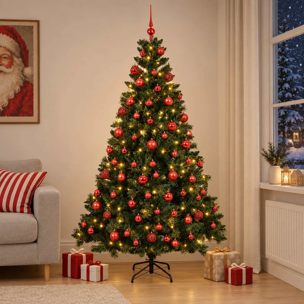 Dirbtinė Kalėdų eglutė su burbulais 180 cm 300 LED Šilta balta