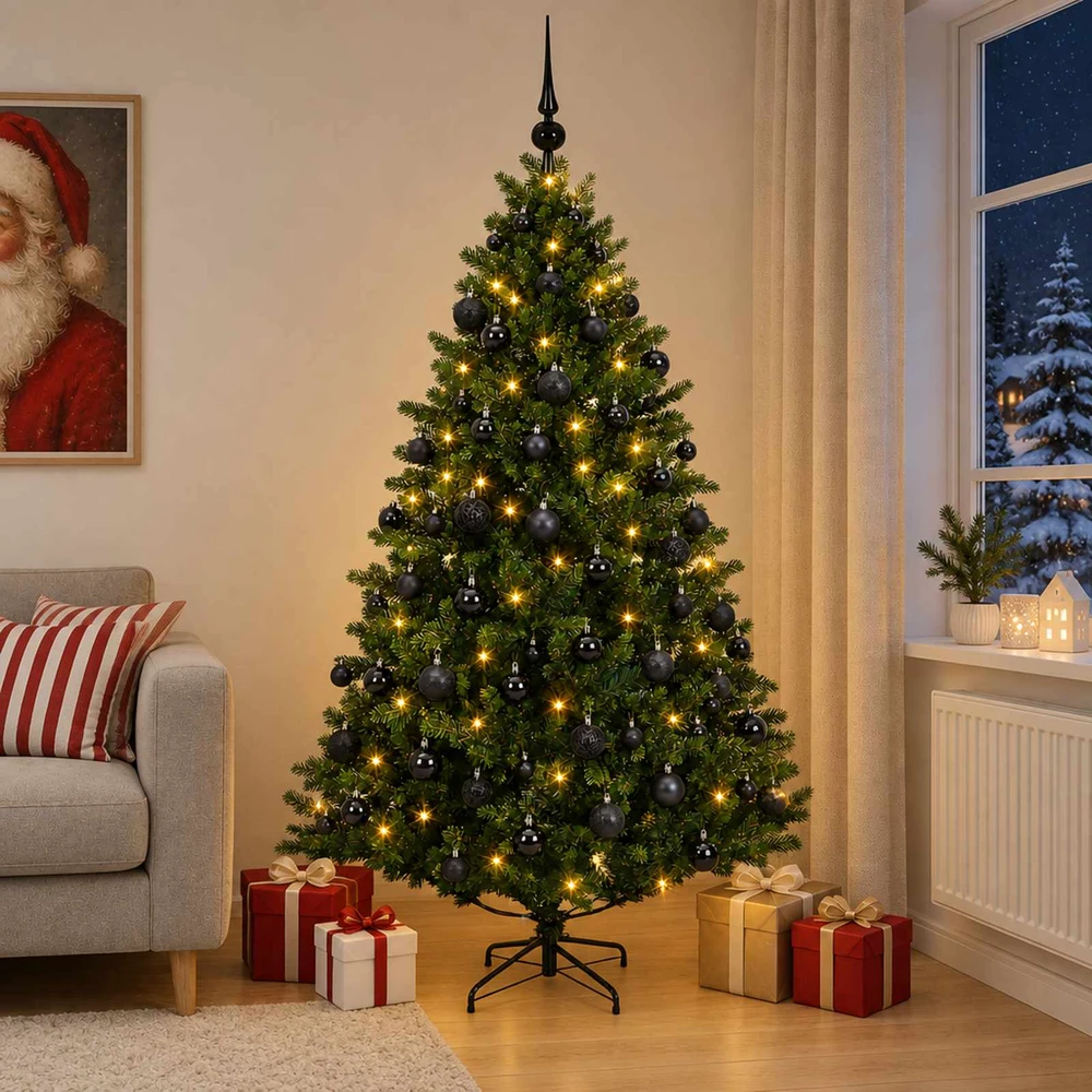 Dirbtinė Kalėdų eglutė su burbulais 180 cm 300 LED Šilta balta