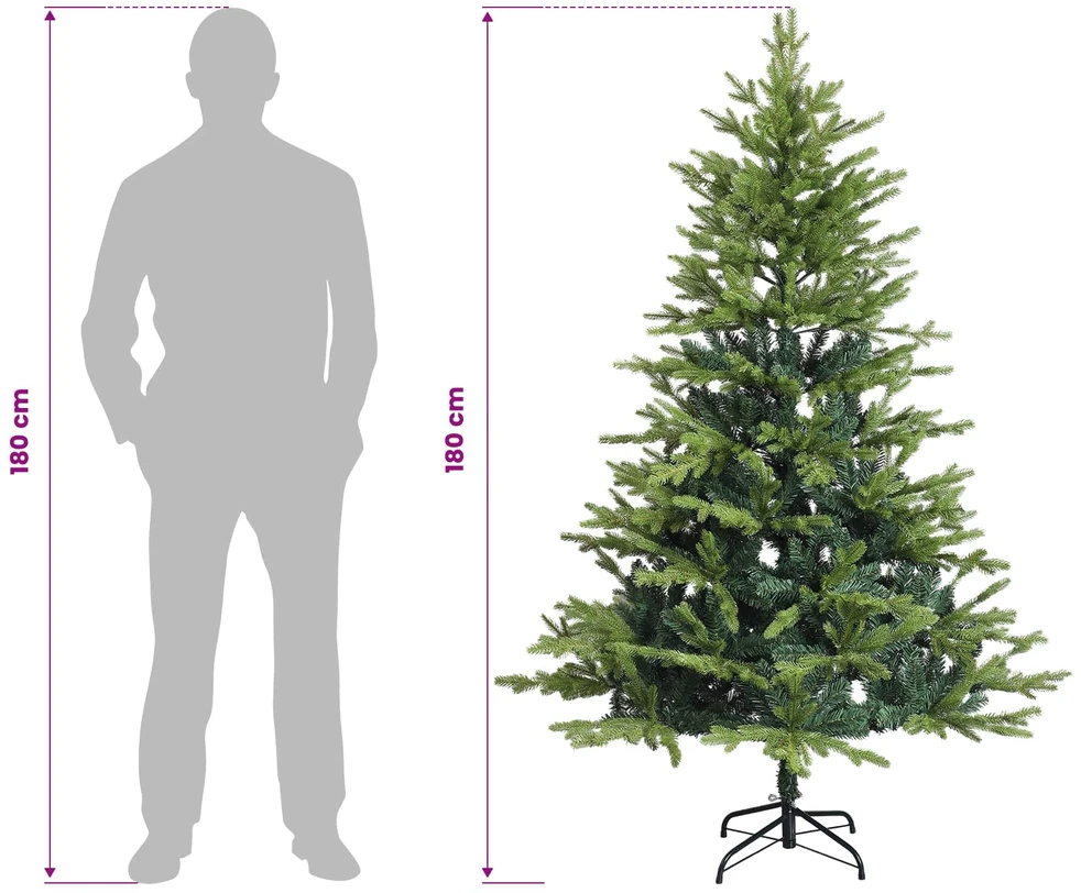 Dirbtinė Kalėdų eglutė su burbulais 180 cm 300 LED Šilta balta