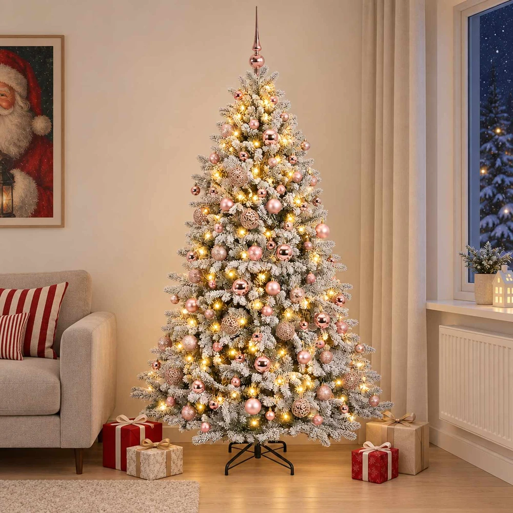 Dirbtinė Kalėdų eglutė su burbulais 180 cm 300 LED Šilta balta