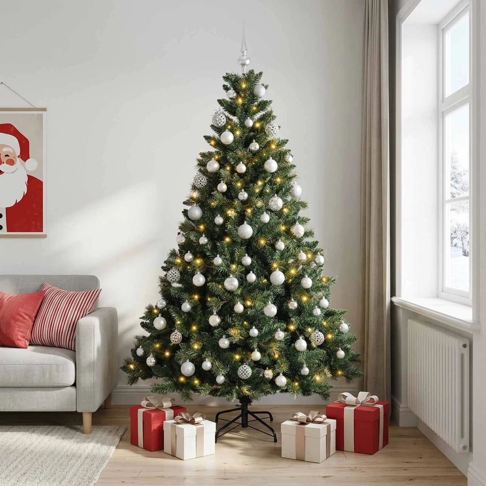 Dirbtinė Kalėdų eglutė su burbulais 180 cm 300 LED Šilta balta