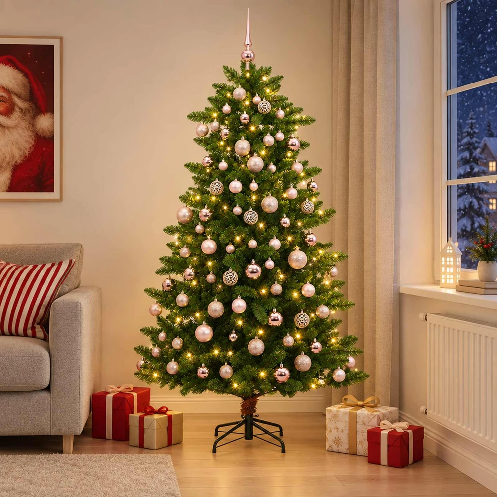 Dirbtinė Kalėdų eglutė su burbulais 180 cm 300 LED Šilta balta