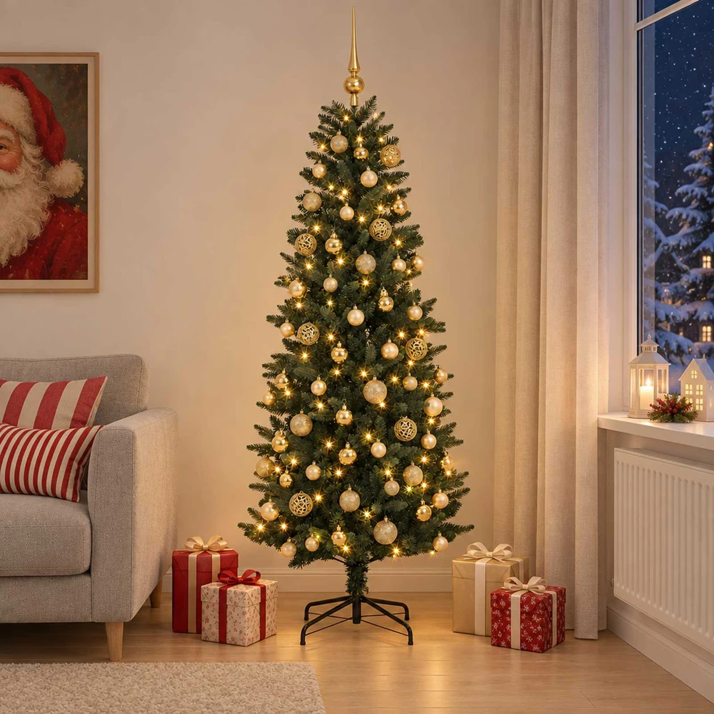 Dirbtinė Kalėdų eglutė su burbulais 180 cm 300 LED Šilta balta