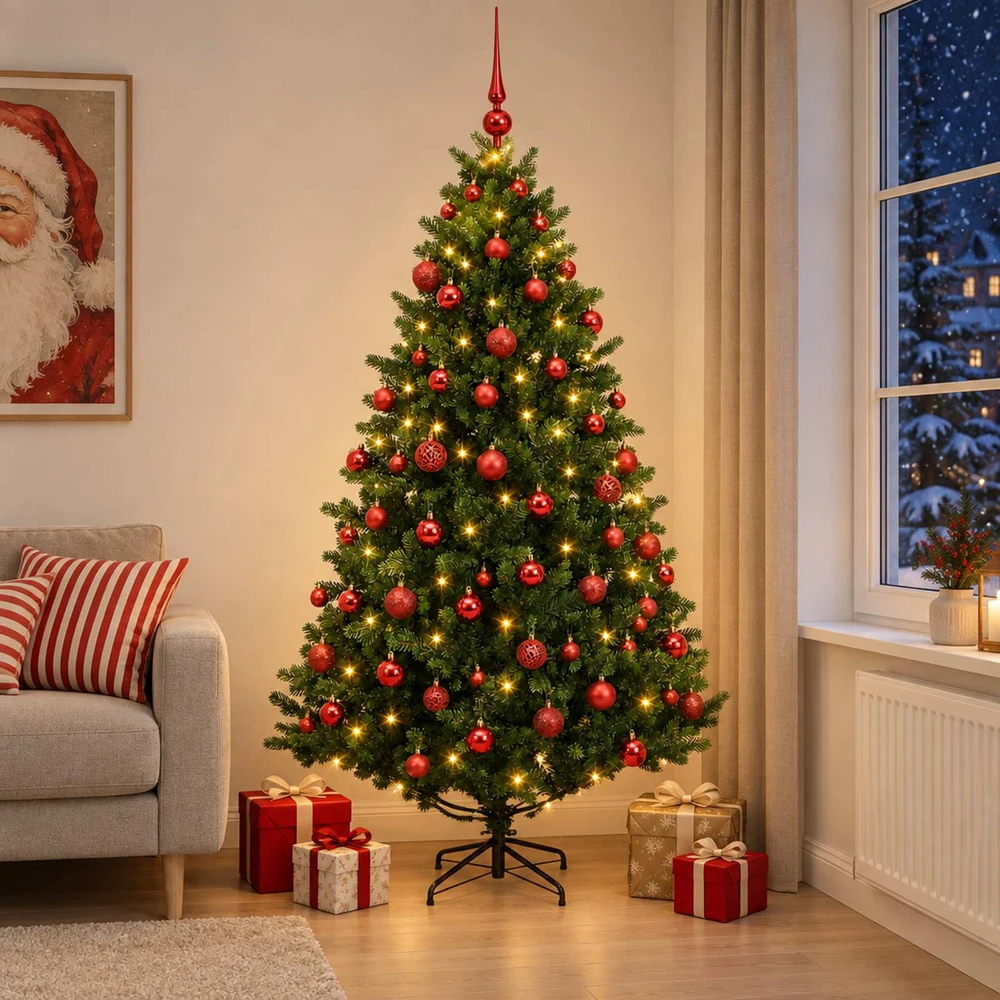 Dirbtinė Kalėdų eglutė su burbulais 210 cm 300 LED Šilta balta