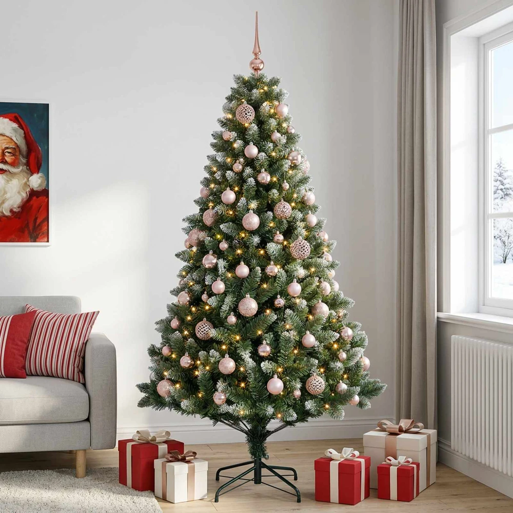 Dirbtinė Kalėdų eglutė su burbulais 210 cm 300 LED Šilta balta