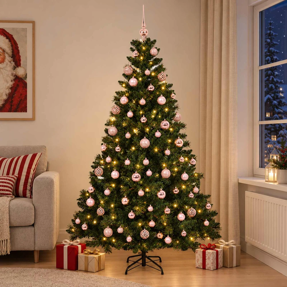 Dirbtinė Kalėdų eglutė su burbulais 210 cm 300 LED Šilta balta