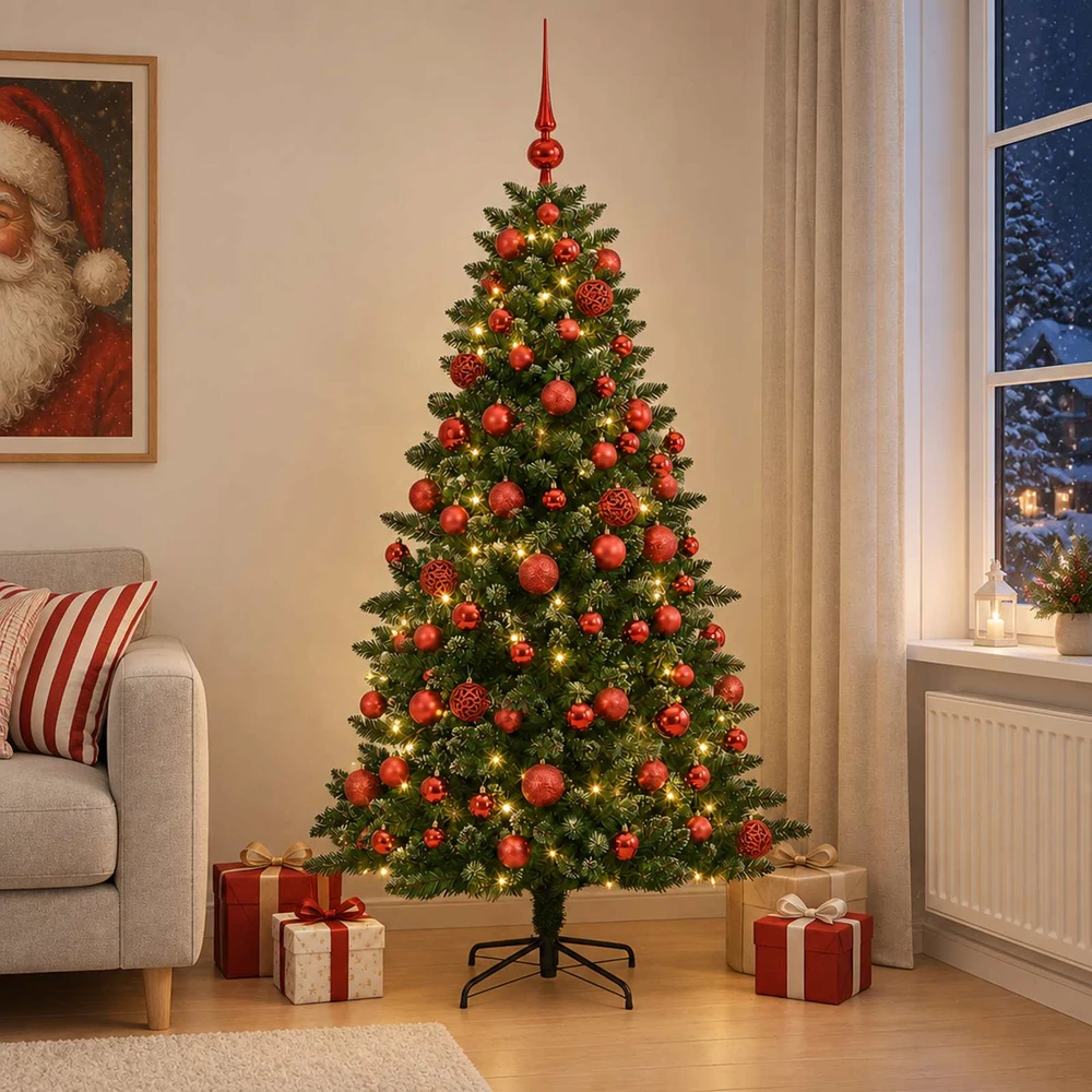 Dirbtinė Kalėdų eglutė su burbulais 210 cm 300 LED Šilta balta