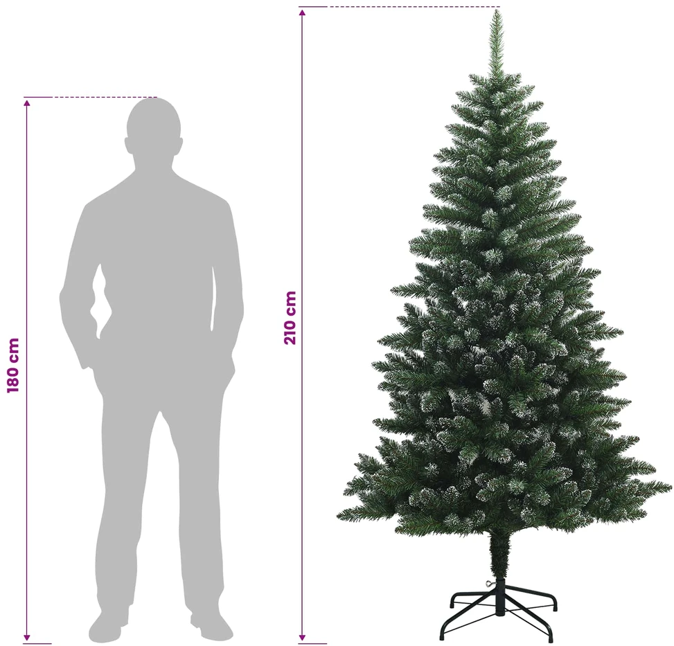 Dirbtinė Kalėdų eglutė su burbulais 210 cm 300 LED Šilta balta