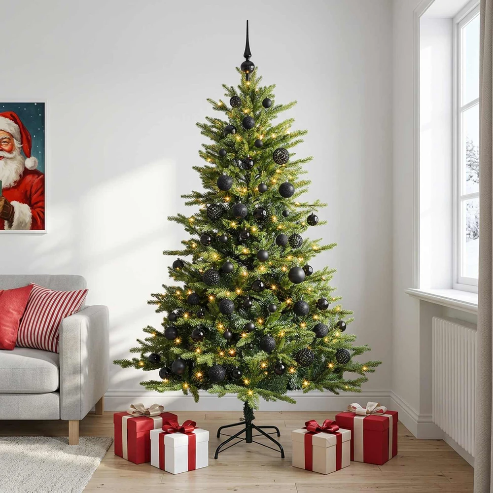 Dirbtinė Kalėdų eglutė su burbulais 210 cm 300 LED Šilta balta