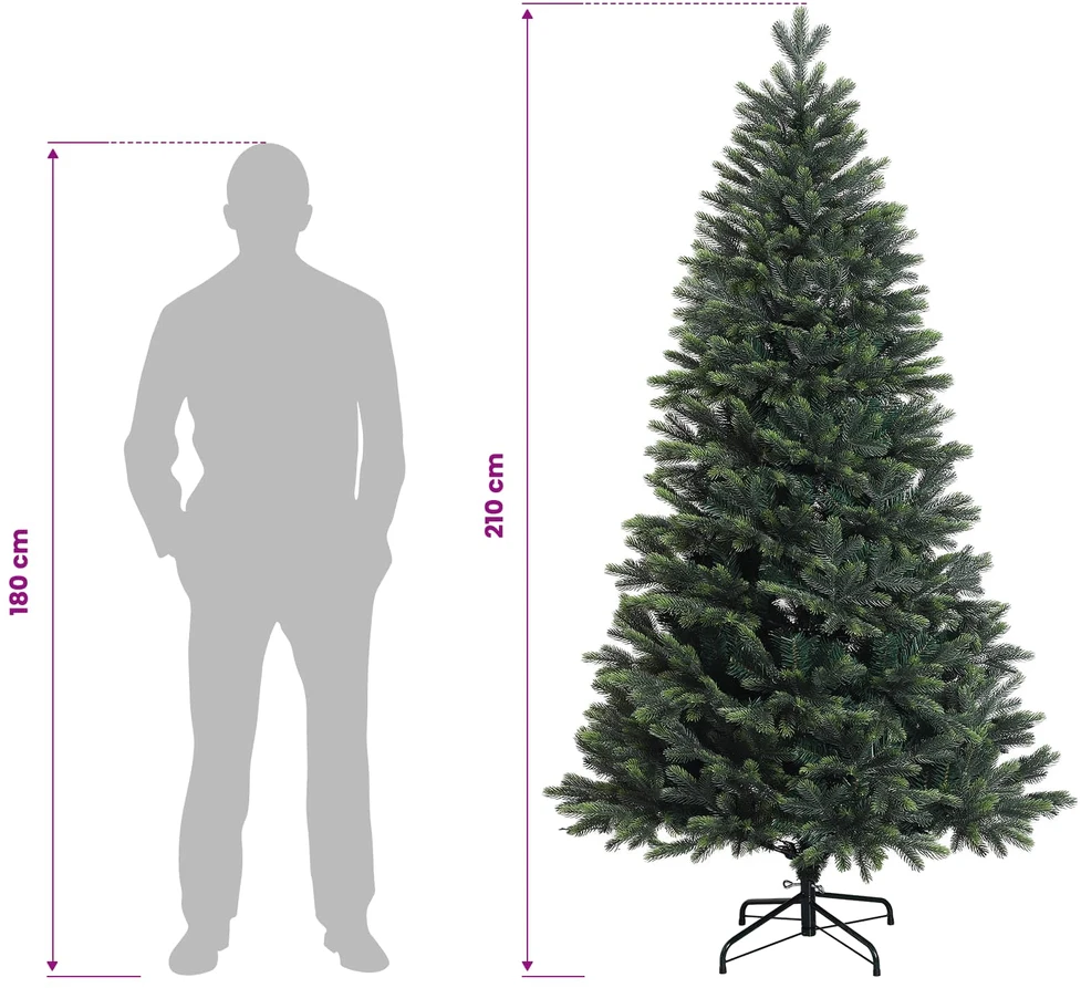Dirbtinė Kalėdų eglutė su burbulais 210 cm 300 LED Šilta balta