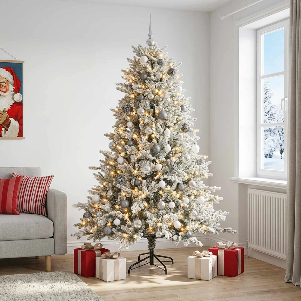 Dirbtinė Kalėdų eglutė su burbulais 210 cm 300 LED Šilta balta