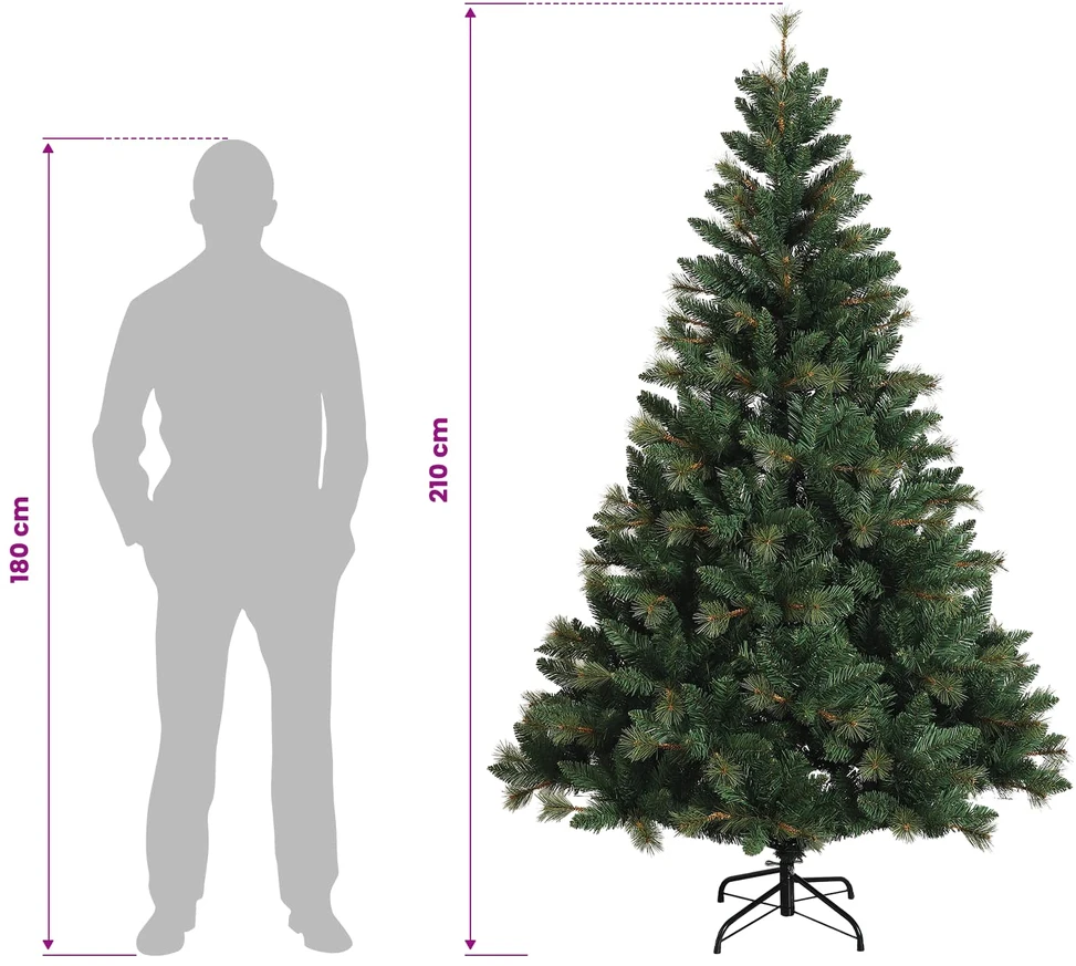 Dirbtinė Kalėdų eglutė su burbulais 210 cm 300 LED Šilta balta
